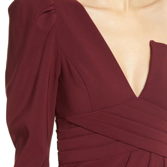Lavish Alice Woman Burgundy One Shoulder Cocktail Dress Size; 8 - Picture 3 of 13